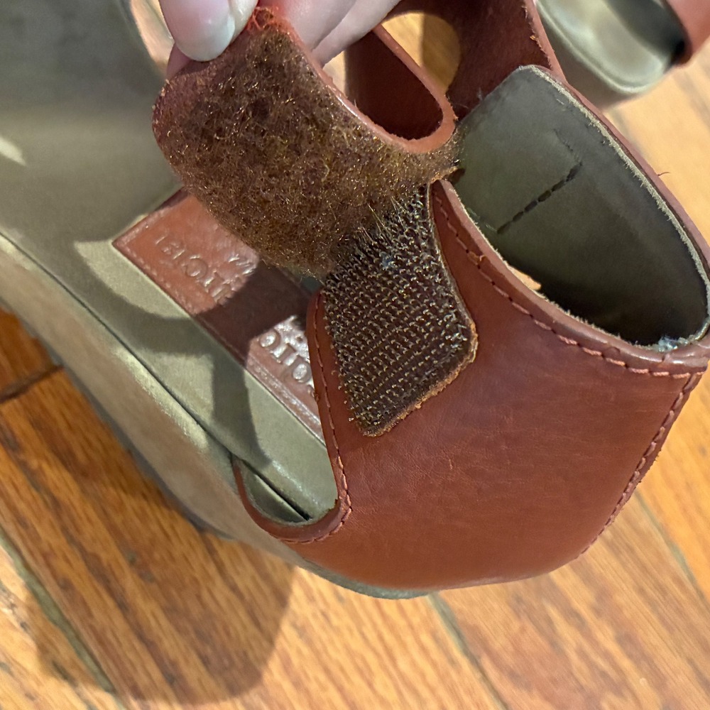 Pedro Garcia Wedge Sandals Womens 39 Brown Leather Platform Ankle Strap Spain - Picture 8 of 11